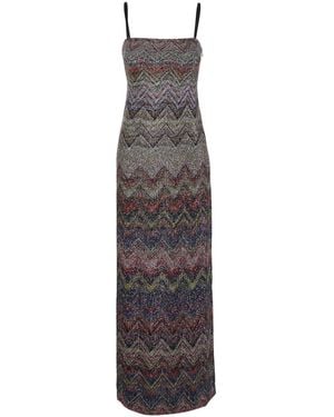 Missoni Zigzag-Motif Sleeveless Dress - Blue