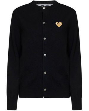Comme des Garçons Cardigan Wool With Heart Emblem - Black