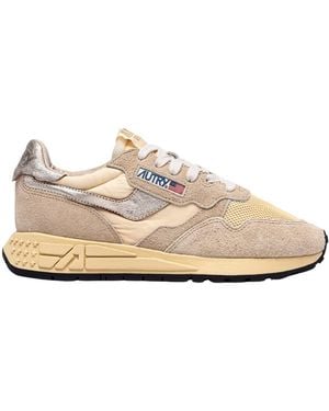 Autry Reelwind Low Suede Net Ecru Platin - Natural