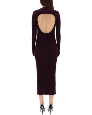 Helmut Lang Helmut Lang Wool Back-Slit Dress - Blue