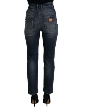 Dolce & Gabbana High Waist Skinny Designer Jeans - Blue