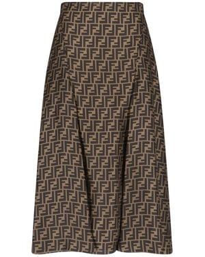 Fendi Ff Maxi Skirt - Brown