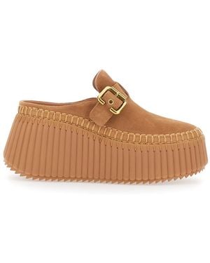 Chloé Mules Nama Suede Leather - Brown