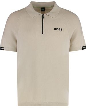 BOSS Polo K Perform Max Cotton Blend Lyocell Shirts - Natural