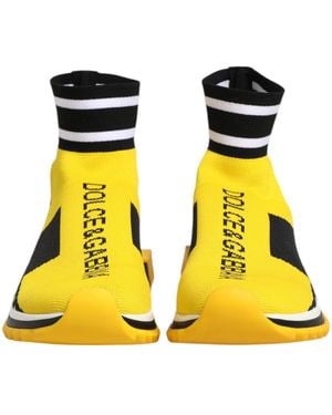 Dolce & Gabbana Yellow Black Sorrento Socks Trainers Shoes