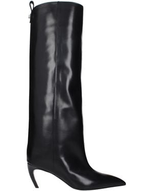 The Attico Leather Boots - Black
