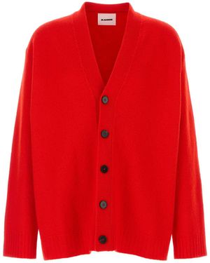 Jil Sander Wool Cardigan - Red