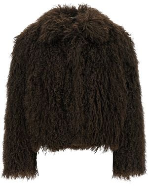 Tagliatore Eco-Fur Crop Jacket - Black