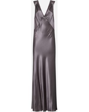 Saint Laurent Satin Silk Gown - White