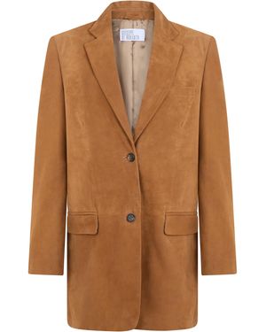 GIUSEPPE DI MORABITO Suede Jacket Calfskin Leather - Brown