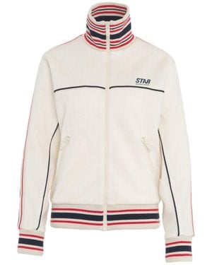 Golden Goose Zipped Denise Track Jacket in Natural | Lyst