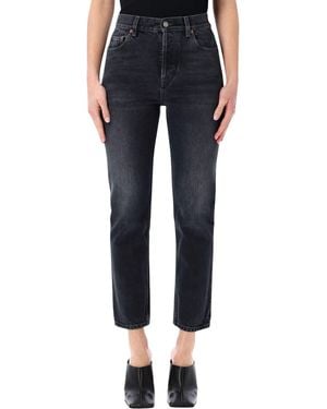 Saint Laurent 90S Denim Cropped Slim-Fit Jeans - Blue