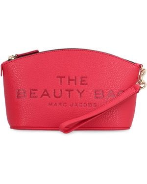 Marc Jacobs Leather Clutch The Beauty Bag Cow Hide - Red
