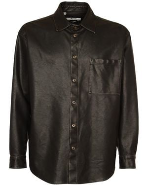 MSGM Patched Pocket Plain Shirt - Black