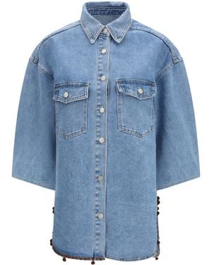 Ella Jacket With Sequin Details Cotton; Polyester; Viscose - Blue