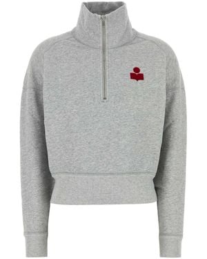 Isabel Marant Cotton Blend Ross Sweatshirt - Gray