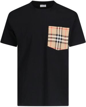 Burberry Cotton Crew Neck T-Shirt - Black