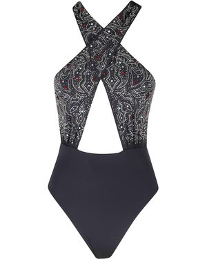 VENUJA One Piece Cross Poliammide Elastan Costume - Blue