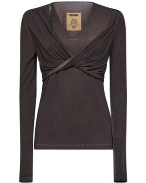 Uma Wang T-Shirt Twisted Jersey Modal Knitwear - Black