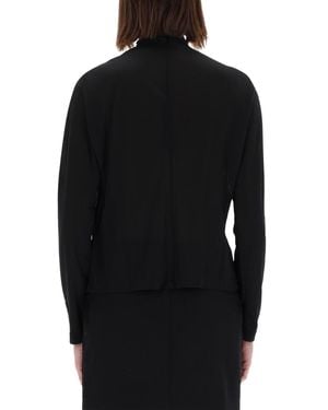 Versace Jeans Couture Shirt With Draped Collar Polyester - Black