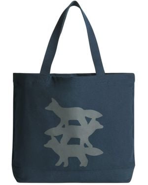 Maison Kitsuné Stunt Foxe Tote - Blue