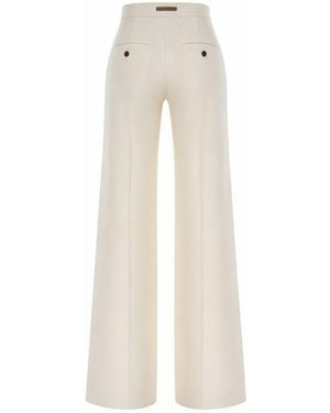 Max Mara Flared Flat Front Pants - White