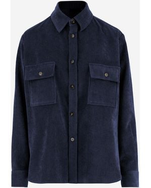 F.it Ribbed Stretch Nylon-Blend Shirt Polyester - Blue