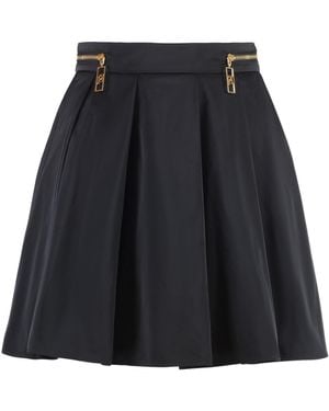 Elisabetta Franchi Pleated Mini Skirt - Black