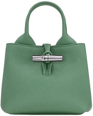 Longchamp Le Roseau Handbag With Toggle Closure - Green