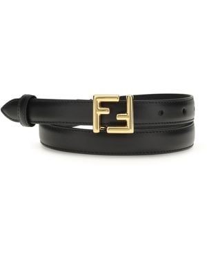 Fendi Ff Logo Belt Calf Leather Bos Taurus E Braces - White