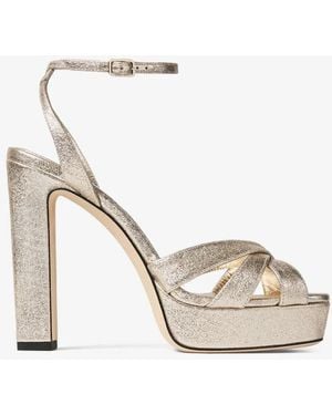 Jimmy Choo Jimmy Choo Glitter-Finished Platform Sandal - Metallic