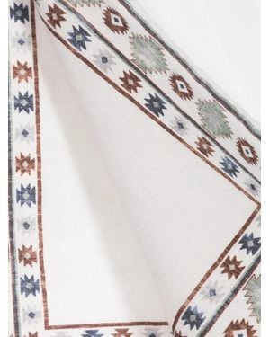 Brunello Cucinelli Geometric-Print Organic Wool Scarf - White