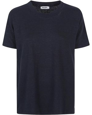 Base London T-Shirts And Polos Linen Elasatne - Blue