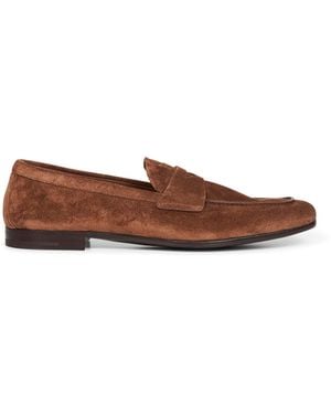 Prada Cocoa Suede Loafers Calf Leather - Brown