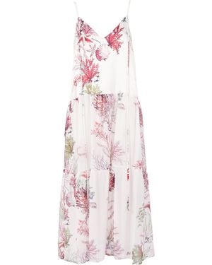 Shirtaporter Silk And Voile Lingerie Dress Midi - Pink