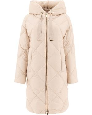 Max Mara Trefe Zip-up Down Puffer Jacket - Natural