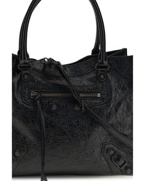 Balenciaga Mini Tote Bag Le City Lambskin Shoulder - Black
