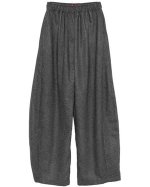Thelatest Elasticated Wide-Leg Pants - Gray