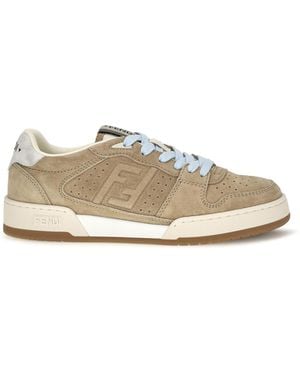 Fendi Match Suede Sneakers Sole: Rubber; Outer - Natural