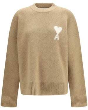 Ami Paris Ami De Coeur Sweater - Natural