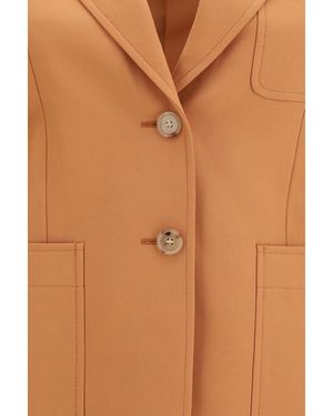 Chloé Blazer Straight-Cut Wool Merino Jacket - Brown