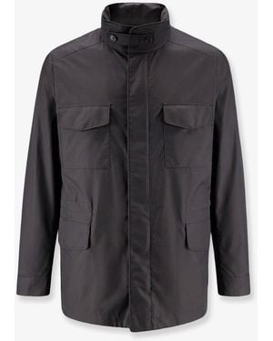 Loro Piana Traveller Field Jacket With Pied-De-Poule Pattern - Grey