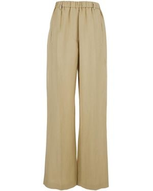 Tela Trousers With Elastic Waist - Natural
