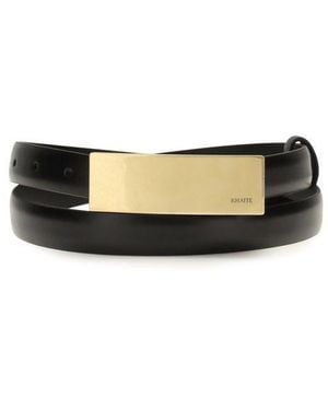 KHAITE Calf Leather Bos Taurus Regular Belt - Black