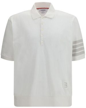 Thom Browne Cotton Polo Shirt - Gray