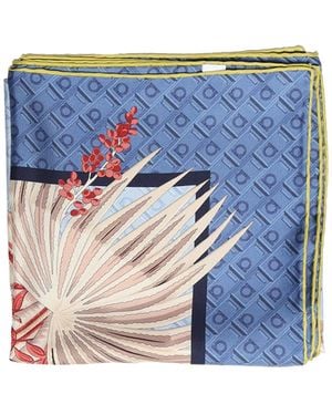 Ferragamo Silk Scarf With Print - Blue