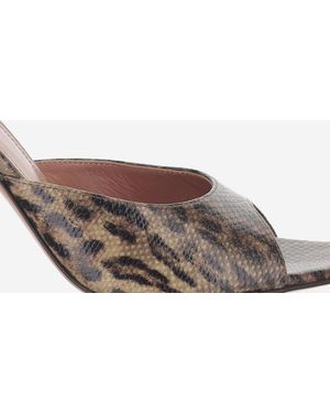 AMINA MUADDI Leather Mules Karung Skin - Brown