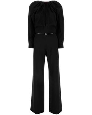 Gucci Stretch Wool Jumpsuit - Black