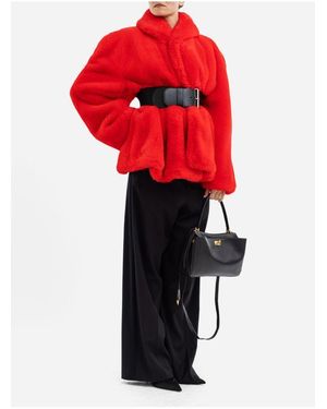 Balenciaga Faux Fur Jacket - Red