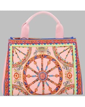 Dolce & Gabbana Tote Bag Canvas Cotton Handbags - Pink